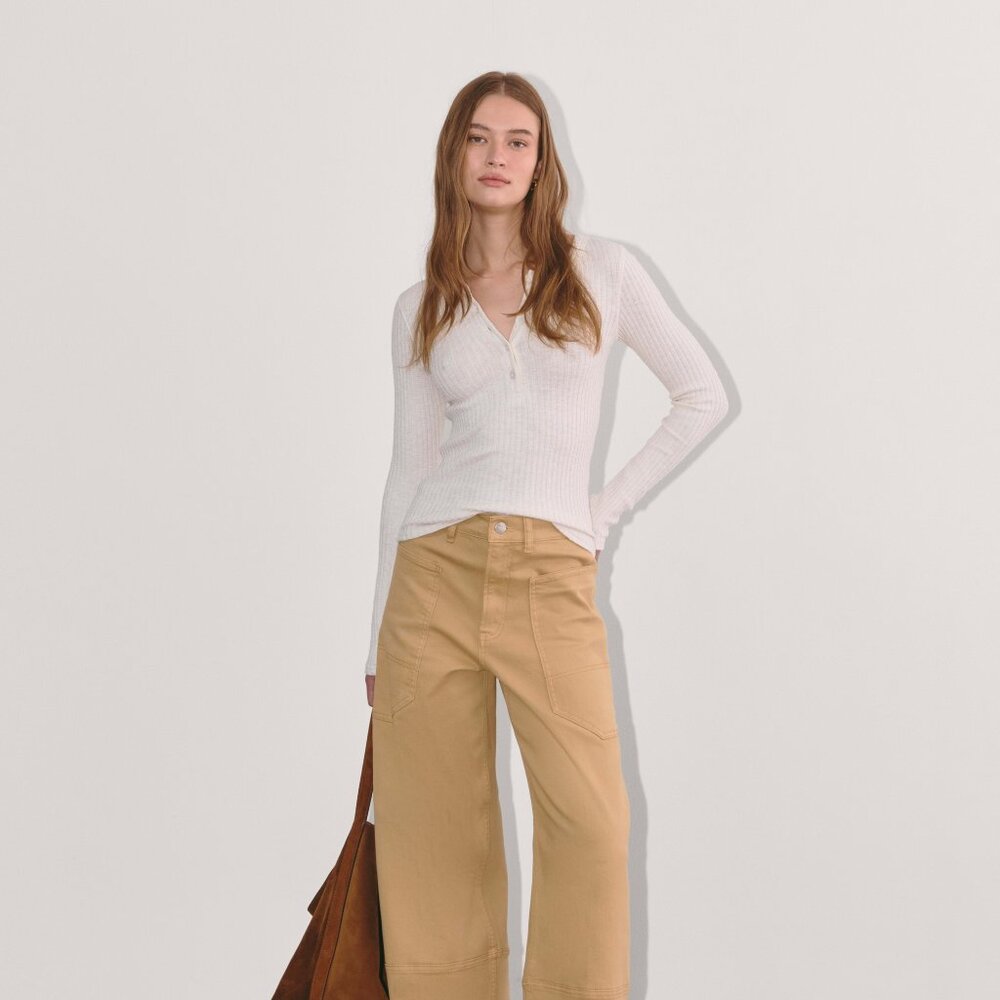 Everlane Women's Utility Gardener Pant in Classic Khaki, Size 32